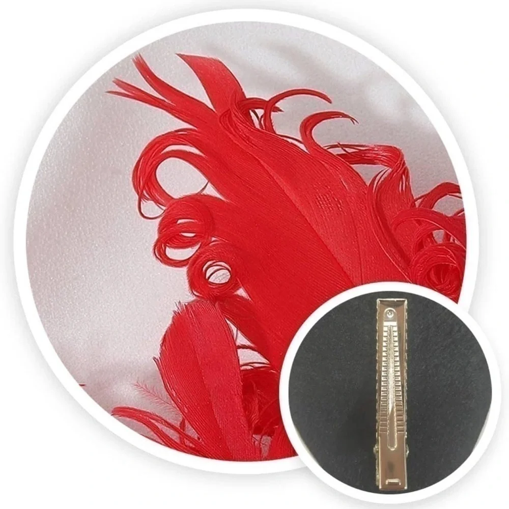 1920s Flapper Headpiece Feather Hair Clip Crystal Gatsby Headband Prom Party Hea
